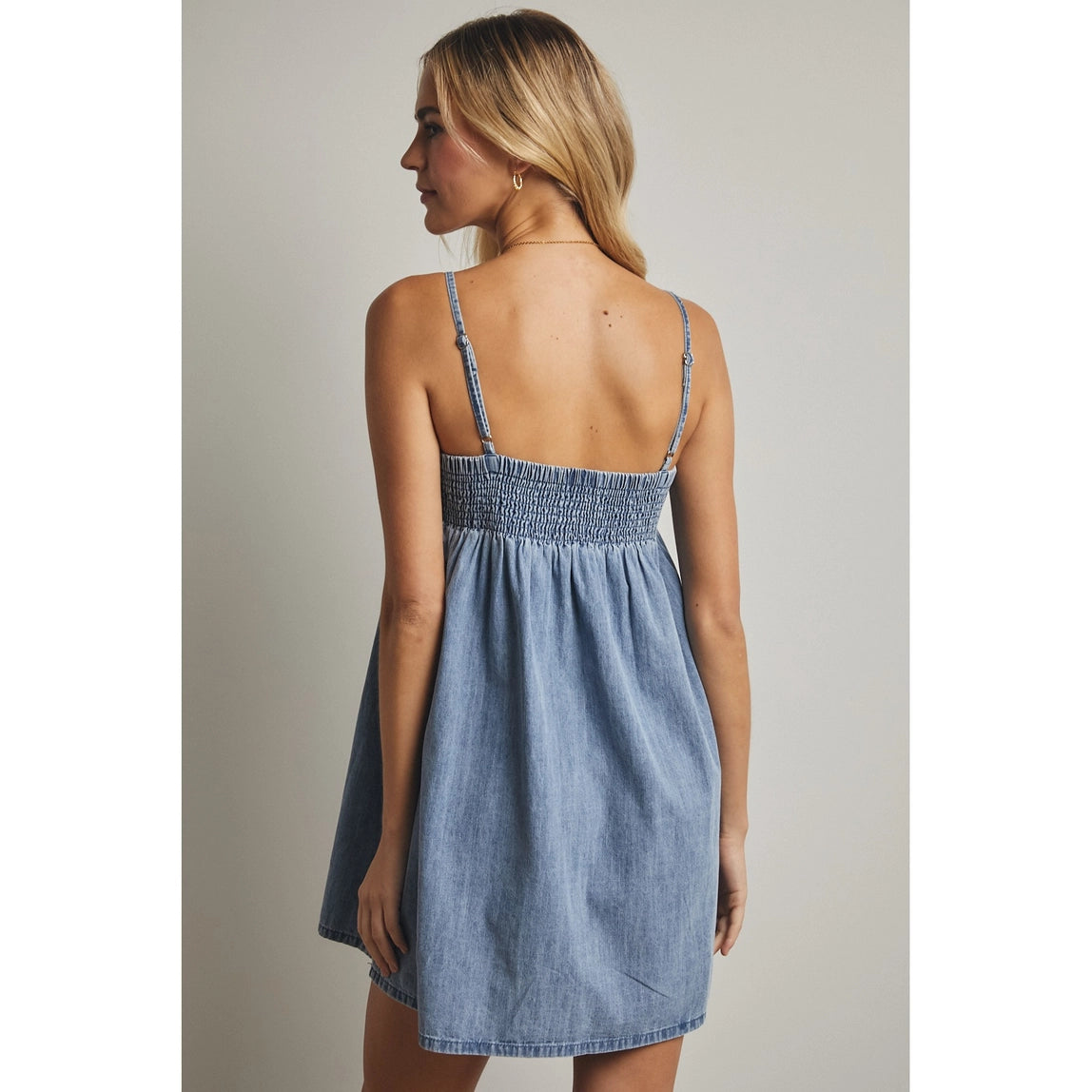 Wishlist Apparel pleated denim mini dress
