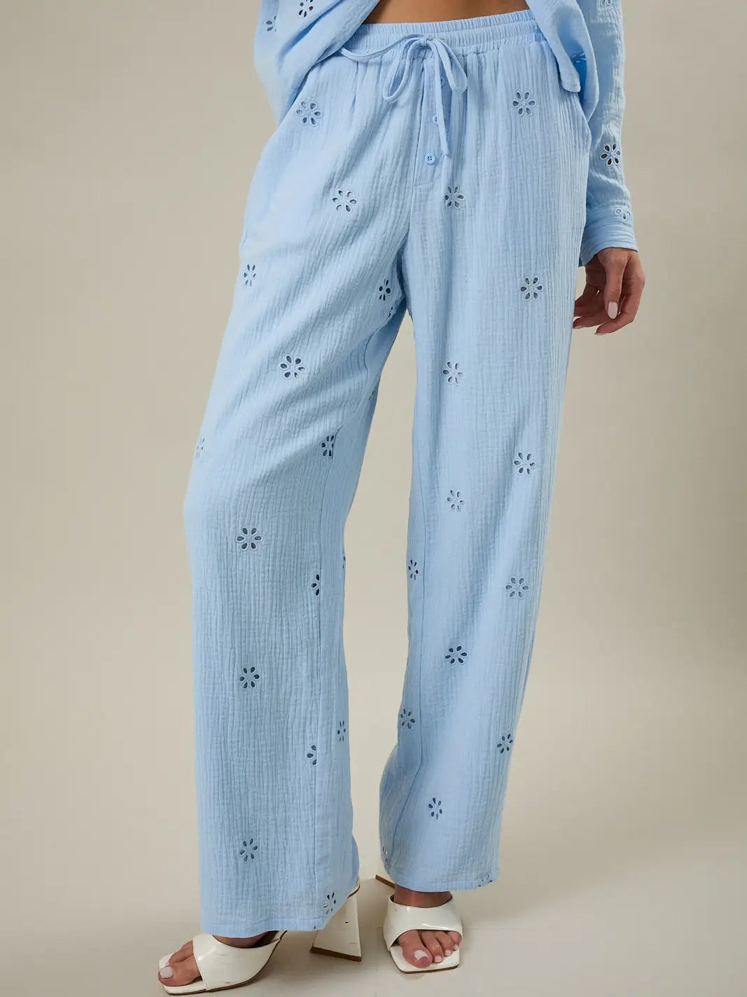 Sunday Edition high rise eyelet pants